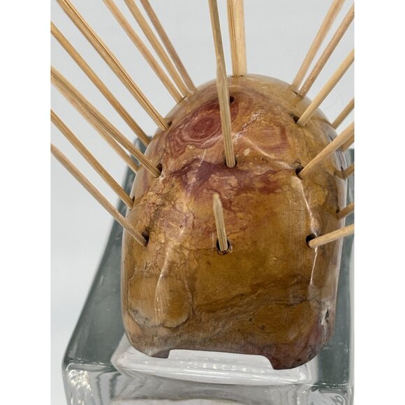 Handcrafted Stone Porcupine Toothpick Holder Sculpture - Picture 5 of 7
